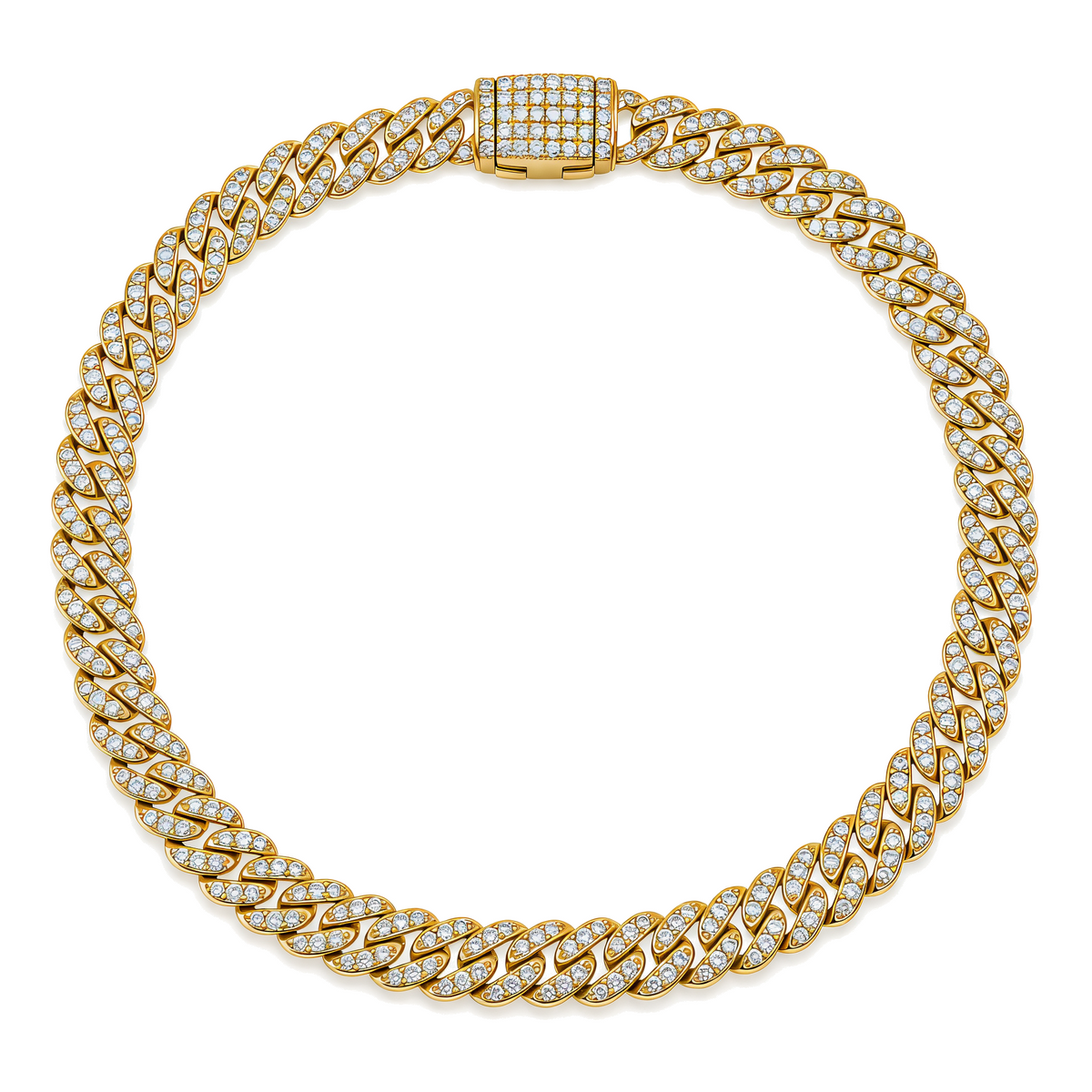 Pavé Diamond Cuban Link Chain Bracelet
