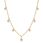 Pear and Round Lab Diamond Dangle Necklace