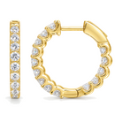 Scalloped Inside-Out Lab Diamond Hoop Earrings