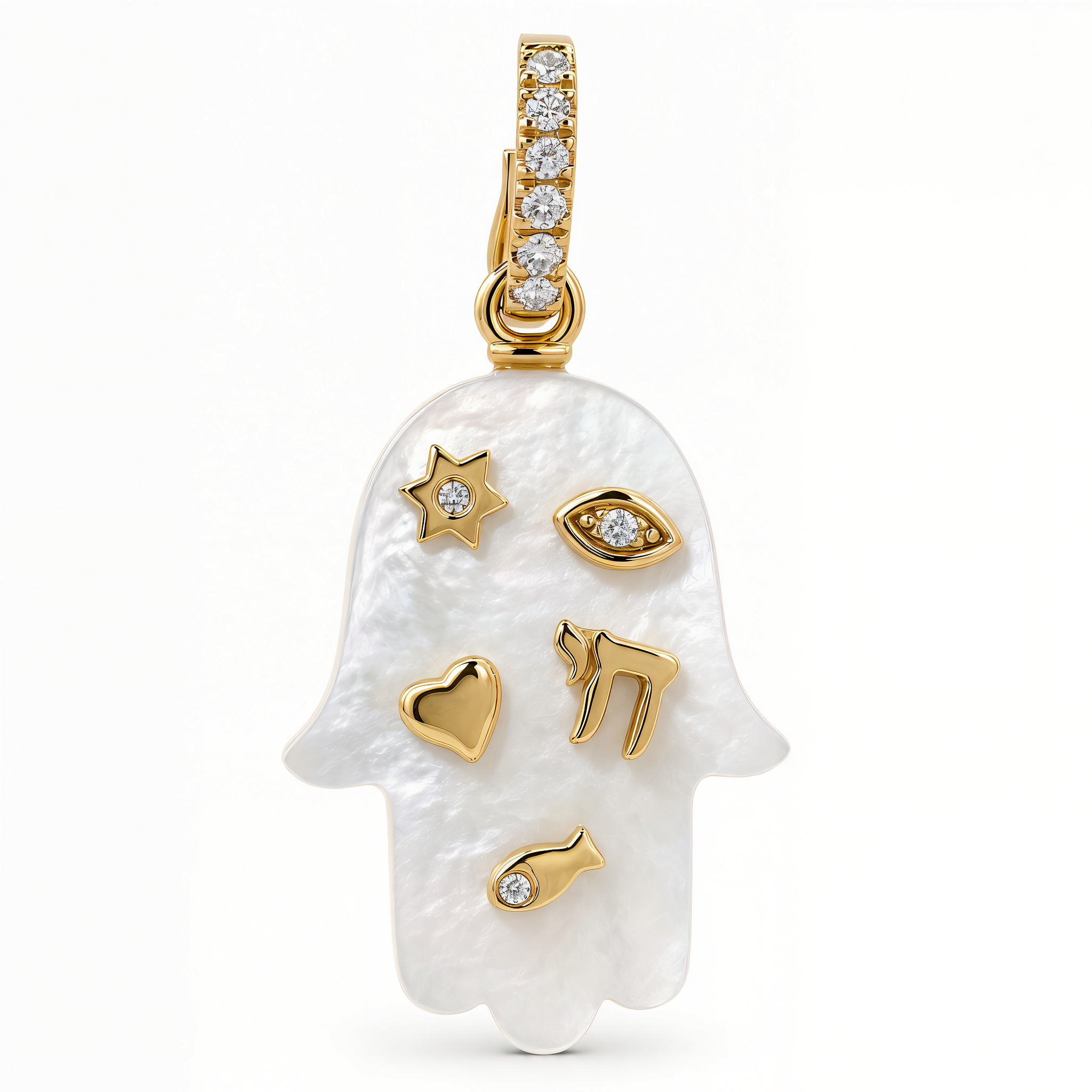Jewish Charms Hamsa Gemstone Pendant ©