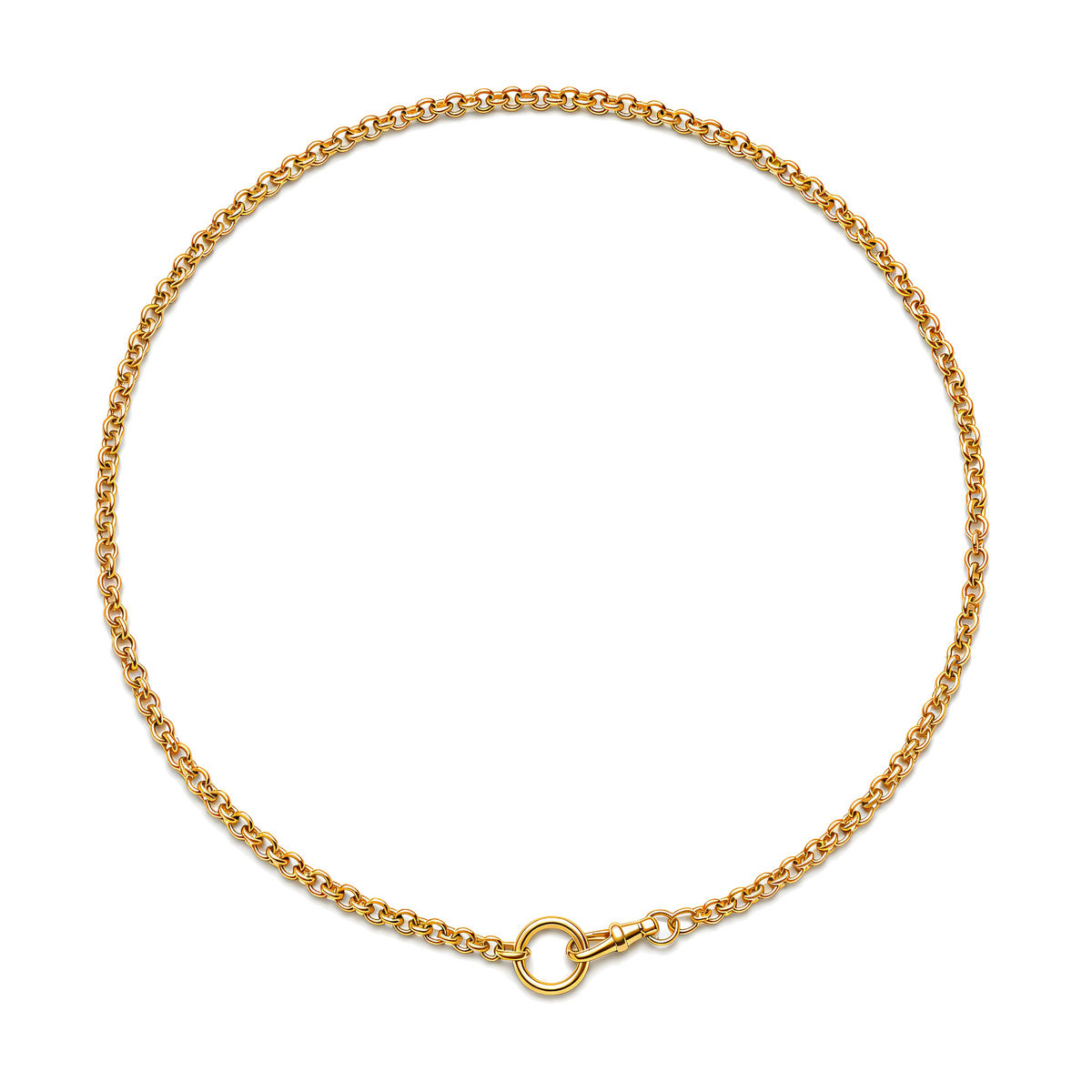 Rolo Link Swivel Clasp Gold Chain Necklace