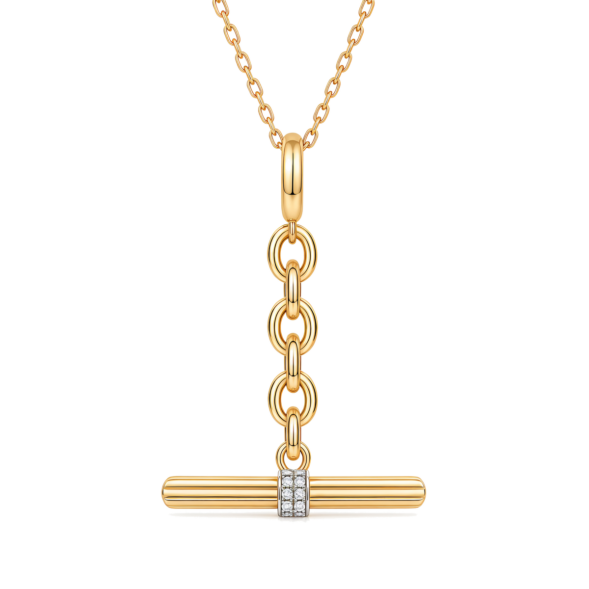 Pave Diamond Toggle Bar Pendant