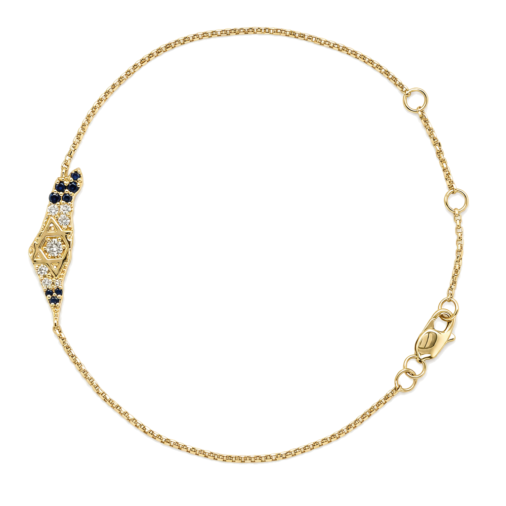 Land Of Israel Diamond & Sapphire Bracelet ©
