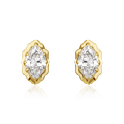 Marquise Diamond Scalloped Bezel Earrings in 14k yellow gold, pair