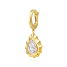 Fluted Pear Diamond Bezel Pendant in 14k yellow gold