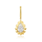 Fluted Pear Diamond Bezel Pendant in 14k yellow gold