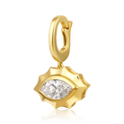 East West Fluted Marquise Diamond Bezel Pendant in 14k yellow gold