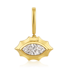 East West Fluted Marquise Diamond Bezel Pendant in 14k yellow gold