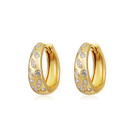 Multi Shape Diamond Flush Huggie Earrings in 14k yellow gold, pair