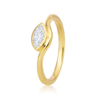 East West Marquise Diamond Curved Bezel Ring in 14k yellow gold