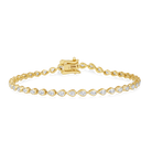 Pear Diamond Bezel Tennis Bracelet in 14k yellow gold