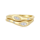 Double Marquise Diamond Wave Ring in 14k yellow gold