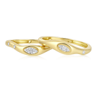 Double Marquise Diamond Wave Ring in 14k yellow gold