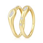 Double Marquise Diamond Wave Ring in 14k yellow gold
