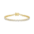 Alternating Pear Diamond Tennis Bracelet in 14k yellow gold