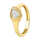 East West Pear Diamond Signet Ring in 14k yellow gold