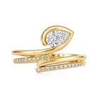 Pear Diamond Pavé Snake Wrap Ring in 14k yellow gold