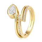 Pear Diamond Pavé Snake Wrap Ring in 14k yellow gold