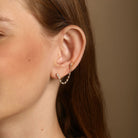 Pear Diamond Chain Loop Earrings in 14k yellow gold