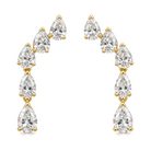 Graduated Pear Diamond Five Stone Climber Earrings