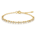 Pear Frame and Round Diamond Station Bracelet