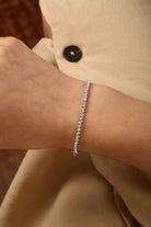 East West Pear Diamond Tennis Bracelet in 14k white gold
