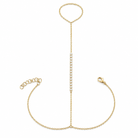 Diamond Tennis Hand Chain featuring sparkling diamonds and a gold chain design.