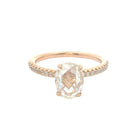 Rose Cut Oval Diamond Pave Engagement Ring in 18k rose gold with accent diamonds by Izakov Fine Jewelry, Miami, Florida.