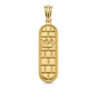 Mezuzah Gold Pendant in 14k yellow gold featuring intricate design, symbolizing faith and elegance.
