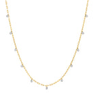 Floating Lab Diamond Station Necklace in 14k yellow gold, Izakov Fine Jewelry