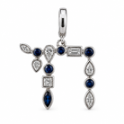 Hebrew Chai Multi Shape Diamond Pendant, view 6, Izakov Fine Jewelry