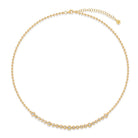 Bezel Set Diamond Ball Beaded Necklace by Izakov Fine Jewelry, featuring 21 diamond bezels in gold ball beaded design.