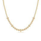 Bezel Set Diamond Ball Beaded Necklace by Izakov Fine Jewelry featuring alternating diamond bezels in gold.