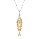 Lucky Fish Diamond Necklace Pendant featuring 14K gold and micro pave diamonds by Izakov Fine Jewelry.