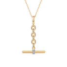 Pave Diamond Toggle Bar Pendant in 14k yellow gold