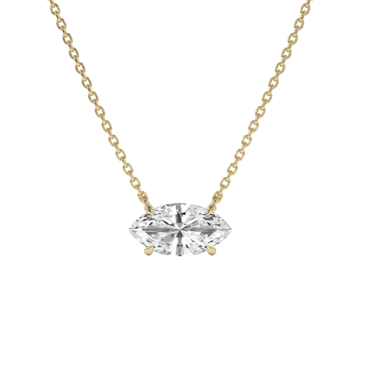 14K Gold Floating Solitaire Lab-Grown Diamond Necklace featuring a premium lab-grown diamond.