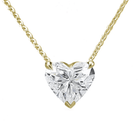 Floating Solitaire Lab-Grown Diamond Necklace with a heart-shaped diamond in 14K gold setting by Izakov Fine Jewelry.
