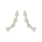 Pear Diamond Climber Earrings in 14k yellow gold