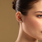 Trio Multi Shape Diamond Bezel Stud Earrings in 14k yellow gold