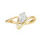 Oval Diamond Swirl Ring in 14k yellow gold