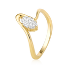 Oval Diamond Swirl Ring in 14k yellow gold