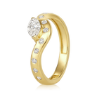 Marquise Diamond Flush Wave Dome Ring in 14k yellow gold
