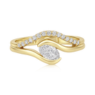East West Marquise Diamond Pavé Wrap Ring in 14k yellow gold