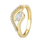 East West Marquise Diamond Pavé Wrap Ring in 14k yellow gold