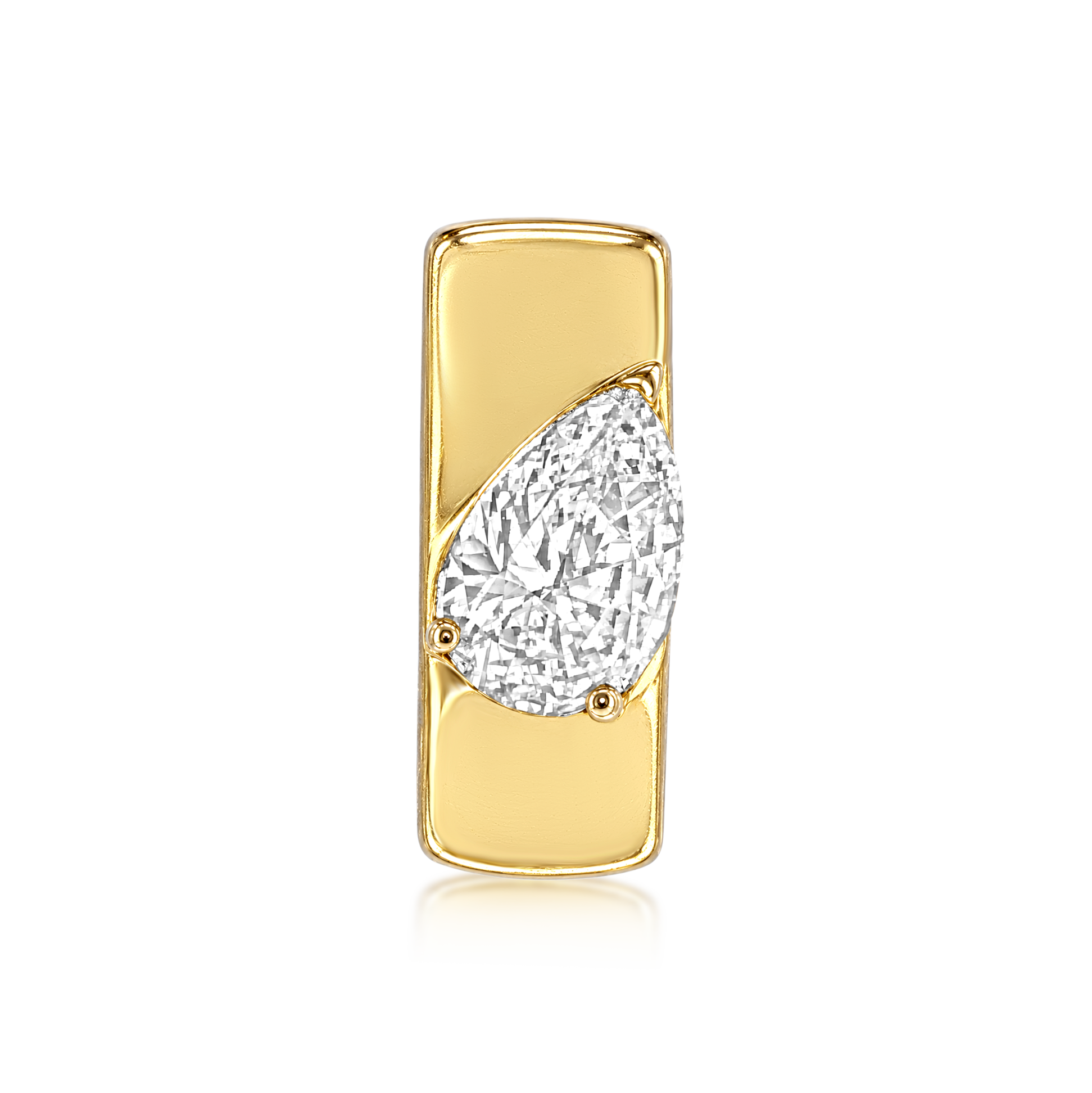 Flush Pear Diamond Ear Cuff in 14k yellow gold