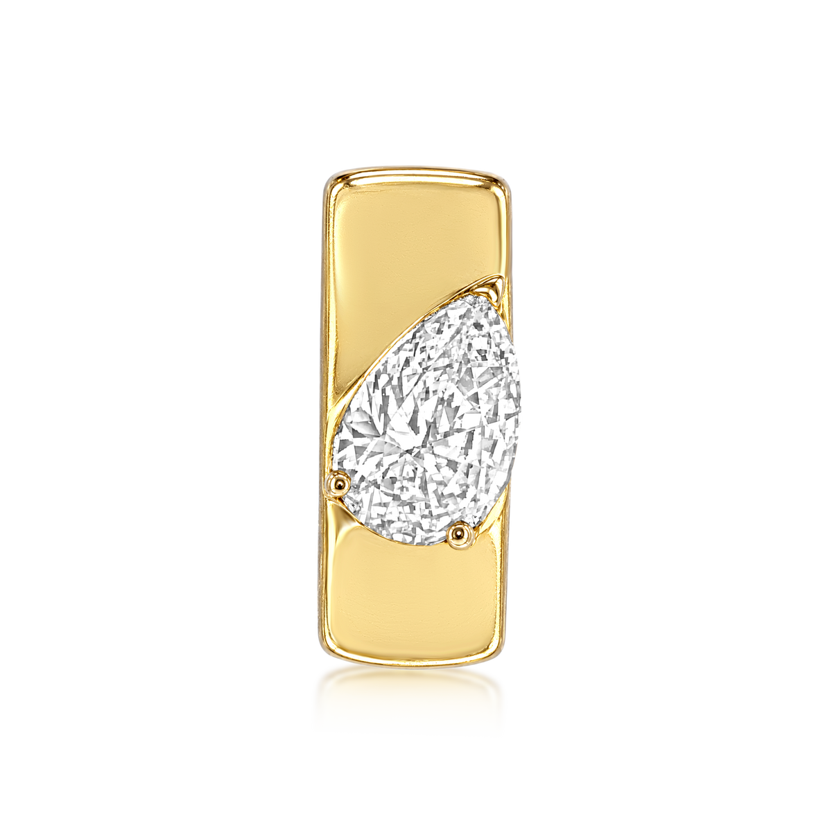 Flush Pear Diamond Ear Cuff in 14k yellow gold