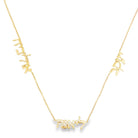 Personalized Multiple Hebrew Nameplate Gold Necklace featuring multiple Hebrew nameplates by Izakov Fine Jewelry.