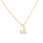 Solid Lab Diamond Hebrew Initial Necklace by Izakov Fine Jewelry, featuring a lab-grown diamond pendant on a gold chain.