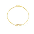 Personalized Hebrew Nameplate Gold Bracelet featuring Hebrew name in 14K gold by Izakov Fine Jewelry.