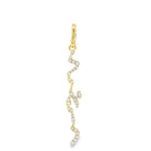 Personalized Vertical Tilted Hebrew Diamond Name Charm adorned with shimmering diamonds by Izakov Fine Jewelry.